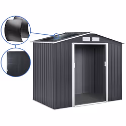 Habitat Et Jardin Abri De Jardin Métal- "vegas"-  2.7 M² Avec Panneaux Solaires - Gris