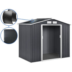 Habitat Et Jardin Abri De Jardin Métal- "vegas"-  2.7 M² Avec Panneaux Solaires - Gris