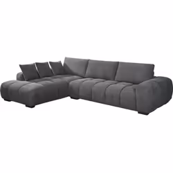 Canapé d'angle tissu "Monceau" - 3 places - Gris Apportez une touche de modernité et de convivialité à votre intérieur avec l ...