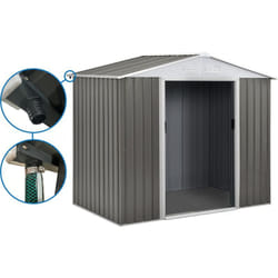Abri jardin métal "Dallas"- 4.07 m² avec gouttière - Taupe