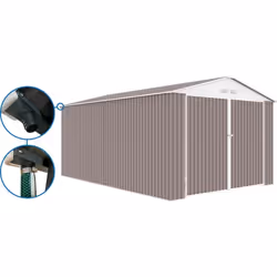 Garage métal "Nevada" - 15,36 m² avec gouttière Découvrez le garage en métal "Nevada" de 15,36m², une solution robuste et fon ...