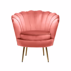 Habitat Et Jardin Fauteuil Velours "floria" - 70 X 73 X 76 Cm - Rose
