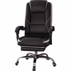 Fauteuil président avec repose pieds en simili "Maissa" - 59 x 62 x 107/115 cm - Hauteur de l'assise ajustable - Siège et dos ...