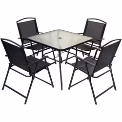 Habitat Et Jardin Salon De Jardin Repas En Métal "maude" - 4 Places - Noir