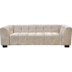 Canapé droit design en tissu chenille 3 places 'Foch' - Beige