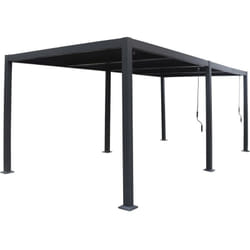 Pergola bioclimatique "Windsor" en aluminium - 3 x 6 m - Gris
