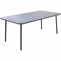 Habitat Et Jardin Table Jardin En Métal "bilbao" - 180 X 90 X 71 Cm - Gris