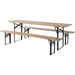 Habitat Et Jardin Table De Jardin Brasserie Pliante Avec 2 Bancs " Lisbonne " - 218 X 59,5 X 75 Cm - Marron
