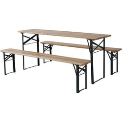 Habitat Et Jardin Table De Jardin Brasserie Pliante Avec 2 Bancs " Lisbonne " - 176 X 46 X 75 Cm -  Marron