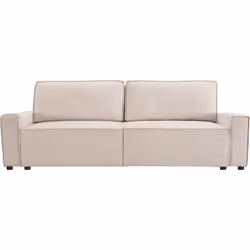 Palozi Sofa Canapé Droit Convertible En Tissu Chenille "montaigne" - 3 Places - Beige