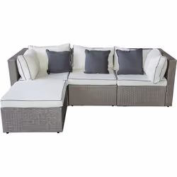 Habitat Et Jardin Salon De Jardin Bas En Résine Tressée "kuba" - 3 Places - Gris
