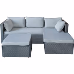 Salon de jardin 3 places en résine tressée "Diya" - Dimension : 140 x 77 x 63 cm - 3/4 places - Poids maximum supporté : 160  ...