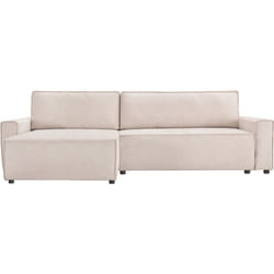 Palozi Sofa Canapé D'angle Convertible En Tissu Texturé "montaigne" - 4 Places - Beige