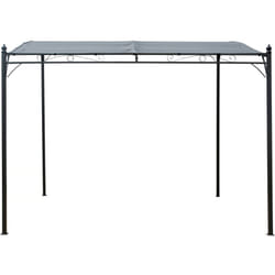Habitat Et Jardin - Pergola adossée inclinée en métal - 3 x 2.5 m - Gris