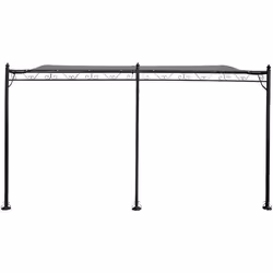 Habitat Et Jardin Pergola Tonnelle Adossée En Métal - 3 X 4 M - Gris