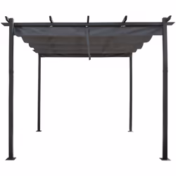 Pergola en métal avec toit rétractable - 3 x 3 m - Gris Avec ses dimensions généreuses 2 95 x 295 x 231 cm , elle offre un gr ...