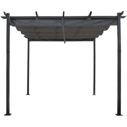 Habitat Et Jardin - Pergola en aluminium avec toit rétractable - 3 x 3 m - Gris
