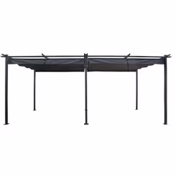 Pergola en métal avec toit rétractable - 3 x 6 m Avec ses dimensions généreuses 5,95 x 2,95 x 2,32 m, elle offre un grand esp ...
