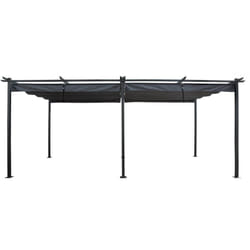 Habitat Et Jardin - Pergola en métal avec toit rétractable - 3 x 6 m - Anthracite