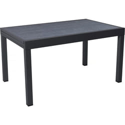 Table de jardin en aluminium extensible Lagos - 140/280 x 90 x 76 cm - Noir