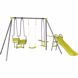Habitat Et Jardin Portique En Métal "ludo Ii" Avec 4 Agrès - 315 X 225 X 195 Cm - Vert