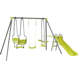 Habitat Et Jardin Portique En Métal "ludo Ii" Avec 4 Agrès - 315 X 225 X 195 Cm - Vert