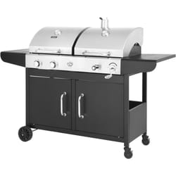 Habitat Et Jardin Barbecue Gaz Et Charbon 2 En 1 " Western" - Noir