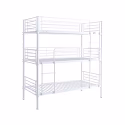 Habitat Et Jardin Lit Triple Superposé Metal "havin" - 90 X 190 Cm - Blanc