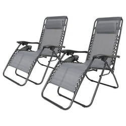 Lot de 2 fauteuils de jardin inclinable zéro gravité Sintra - Gris