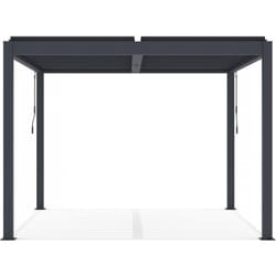 Habitat Et Jardin - Pergola bioclimatique en aluminium 'Windsor' - 3 x 3 m - Anthracite