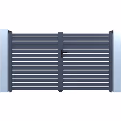 Habitat Et Jardin Portail Aluminium Semi Ajouré "julien" - 300 X 120 Cm - Gris
