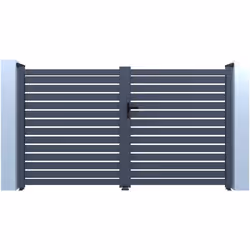 Habitat Et Jardin Portail Aluminium Semi Ajouré "julien" - 300 X 180 Cm - Gris