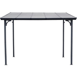 Pergola tonnelle adossée 'Marvin' - 3 x 3 m - 304 x 298 x 243 cm - Gris foncé