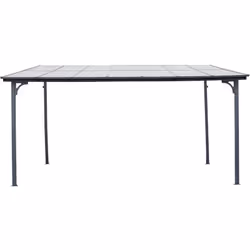 Pergola adossée "Marvin" - 423 x 298 x 191/243 cm - Gris foncé Transformez votre terrasse en un véritable havre de paix avec  ...