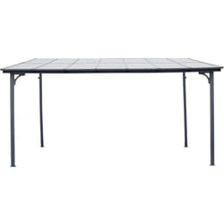 Pergola tonnelle adossée 'Marvin' - 4 x 3 m - 423 x 298 x 243 cm - Gris foncé