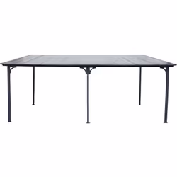 Pergola adossée "Marvin" - 545 x 298 x 243 cm - Gris foncé Transformez votre terrasse en un véritable havre de paix avec la p ...