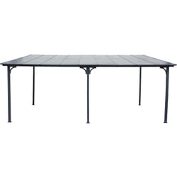 Pergola tonnelle adossée 'Marvin' - 5.5 x 3 m - 545 x 298 x 243 cm - Gris foncé