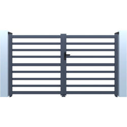 Habitat Et Jardin Portail Aluminium Ajouré "martin" - 300 X 120 Cm - Gris