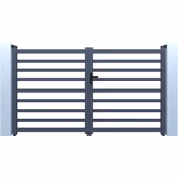 Habitat Et Jardin Portail Aluminium Ajouré "martin" - 300 X 180 Cm - Gris
