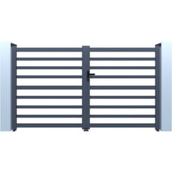 Habitat Et Jardin Portail Aluminium Ajouré "martin" - 300 X 180 Cm - Gris