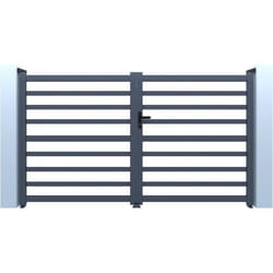 Habitat Et Jardin Portail Aluminium Ajouré "martin" - 300 X 140 Cm - Gris