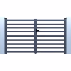 Habitat Et Jardin Portail Aluminium Ajouré "martin" - 340 X 180 Cm - Gris