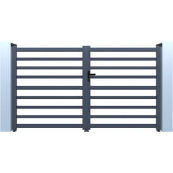 Habitat Et Jardin Portail Aluminium Ajouré "martin" - 340 X 180 Cm - Gris