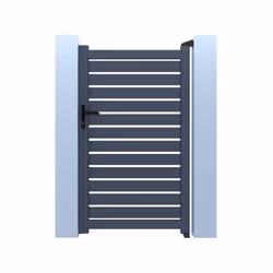 Habitat Et Jardin Portillon Aluminium Semi-ajouré "malo" - 100 X 120 Cm - Gris