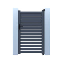 Habitat Et Jardin Portillon Aluminium Semi-ajouré "malo" - 100 X 120 Cm  - Gris