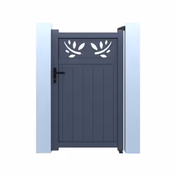 Habitat Et Jardin Portillon Aluminium Avec Décor "mathéo" - 100 X 120 Cm - Gris