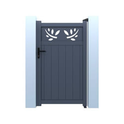 Habitat Et Jardin Portillon Aluminium Avec Décor "mathéo" - 100 X 120 Cm - Gris