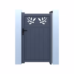 Habitat Et Jardin Portillon Aluminium Avec Décor "mathéo" - 100 X 140 Cm - Gris