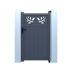 Habitat Et Jardin Portillon Aluminium Avec Décor "mathéo" - 100 X 140 Cm - Gris