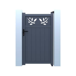 Habitat Et Jardin Portillon Aluminium Avec Décor "matheo" - 100 X 180 Cm  - Gris